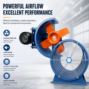 KT40 High Pressure 380V AC Discharge Ball Bearing High Temperature Ventilation Axial Flow Fan Paint Spray Booth Exhaust Fan OEM