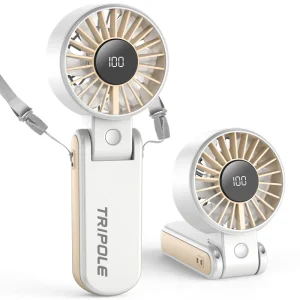 KW56 Handheld Fan 8m.2 s 5 Speed Settings Quiet Operation USB Rechargeable 4000mAh Battery for Travel Office Outdoor Use