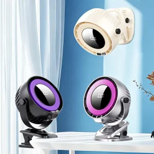 Kadonio LED Digital Display 100 Speed Wide Angle Cool air Wall Hanging Use Table Fan Clip on Fan Night Light Portable Clip Fan