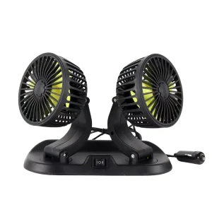 Kede HF336B Dual-Head Truck Fan 12V24V 360 Rotation 2 Speeds Silent Powerful Airflow