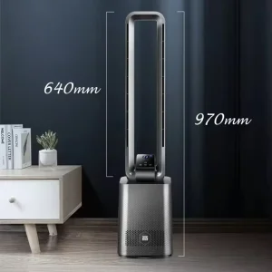 Kitchen Turbo Blower DC 50W Bladeless Tower Fan for Hotel Garage and Household Use