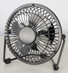 Korea Oscillating Ring Plastic 4 Blade Silent Portable Small Mini Classic Metal Table Desk Fan