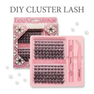Korean Pbt Fiber Faux Mink Hand Made DIY Lash Extension Kit Thick Lashes Cluster Custom Fan Eyelashes