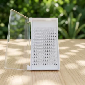 Korean Pbt Fibers 0.07 0.05 0.10 Eyelash Extension Custom Cashmere Bottom Tape 8D Short Stem Premade Fans Lashes