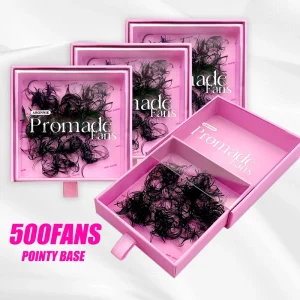 Korean Pbt Pro Made Fan Eyelash 10D 20D Loose Lash Trays Premade Volume Fan Pointy Base Promade Lash Extensions Fans