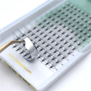 Korean Silk Eyelash Extensions Premade Fan Curl Short Stem Lash Trays