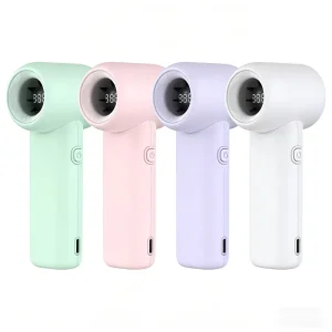 L03 Portable Handheld Usb Rechargeable Mini High Speed Turbo Digital Display Pocket Strong Wind Bladeless Wearable Fan