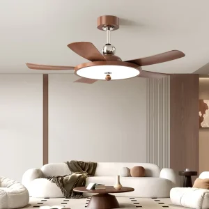 LED 52 Inch Ceiling Fan Dimmable Lighting Remote 5 Blades Motor Low Profile WiFi Iron Acrylic Modern Decorative Brightness