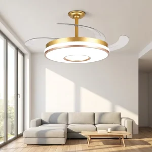LED Ceiling Fan Light Silent Variable Frequency Full Copper Motor 36W Remote Control 3 PC Blade for Living Room Bedroom Hotel
