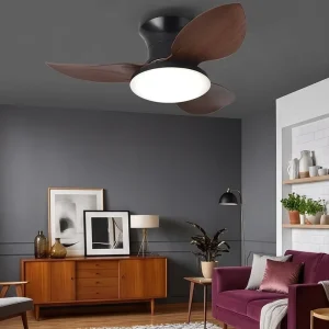 LED Ceiling Fan Light with Remote APP Control Forward Reverse Pure Copper Motor Indoor Ceiling Fan for Bedroom Study