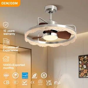 LED DC Motor Ceiling Fan Light with Remote Control Mid Century Modern Bedroom Living Room Fan Chandelier 3 Blades Dimmable