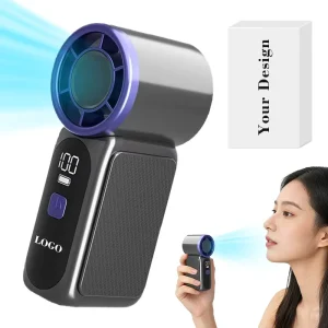 LED Digital Display Intelligent Handheld Fan 100 Lightweight Design Mini Fan Type c Fast Charging Rechargeable Turbo Fan