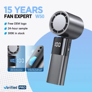LED Digital Display Portable Mini Handheld Fan with LCD 4000mAh Battery Percentage for Extreme Heat Outdoor Commute
