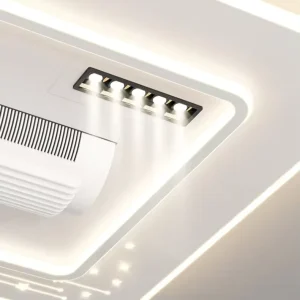 LED Fan Ceiling Bladeless Modern Ceiling Fan with Light for Indoor Room Decoration