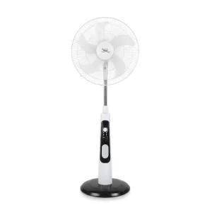 LED Light Remote Control Solar Fan for Home 18 Inch Hotels Household Rechargeable Standing Ventilation Fan