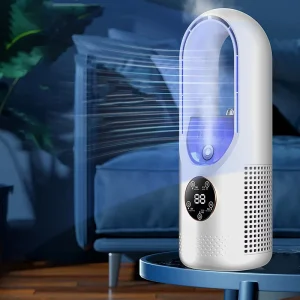 LED Light Timing Function Bladeless Desk Cooler Humidifier with Air Purification Humidifier