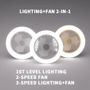 LED Split Folding Fan Light and Three Tone Light Silent Fan Bedroom Aromatherapy Ceiling Fan Light with Remote Control