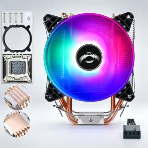 LGA2011-3 CPU Air Cooler 4/6 Heat Pipe 120mm PWM RGB Fan High TDP Heatsink for X79 X99 E5 Workstation Server Motherboard