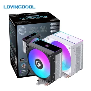 LOVINGCOOL Tower Cooler 12cm ARGB CPU Fan 4 Copper Pipe Mirror Temp Screen Ready Stock Dropship OEM Intel AMD Gaming PC Desktop