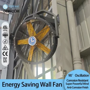Large 35 inch IP66 Waterproof Industrial Wall Fan Aluminum Alloy Blades App Control 3 Year Warranty Maintenance free PMSM Motor