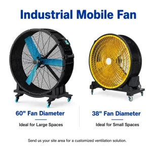Large Airflow Industrial Mobile Fan Heavy Duty Cooling Fan for Workshop Factory and Logistics Warehouse