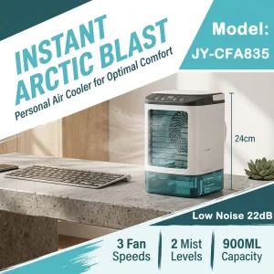 Large Capacity 900mL Desktop Mist Cooling Fan 3 Speeds 7 Color Lights Spray Cooler Fan with Handle Mini USB Conditioner