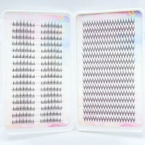 Large Capacity Handmade Synthetic Hair 2 Rows Natural Long False Eyelashes Book Trilogy Pure Wild Spire Wheat Ear Fan Single
