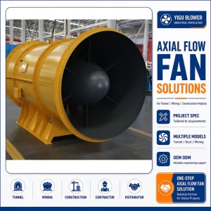 Large Diameter Industrial High Volume Axial Fan for Hydroelectric Dam and Large Infrastructure Construction Site Custom Made
