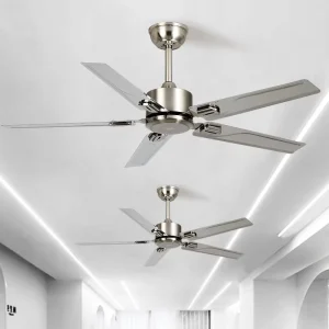 Large Industrial Black Ceiling Fan with Mute Wind Double Remote Control Dining Living Rooms Commercial Household Use Non Lamp