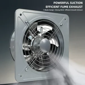 Electric 8 Inch Stainless Steel AC Front Back Custom Exhaust Fan with Thickened Metal Board for Kitchen Range Hood Easy Clean