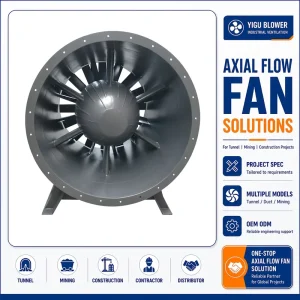 Large Scale Tunnel Axial Flow Fan Heavy Duty High Pressure Ventilation Blower for Mining Construction and Underground Works