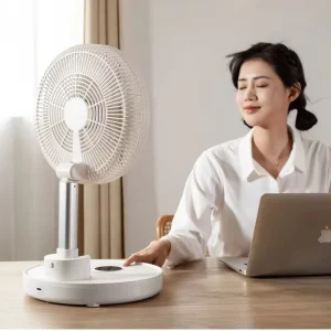 Large Size Portable Desktop Table Fan Wireless Charging Telescopic Folding Design High Quality Electric Fan for Home Outdoor Use