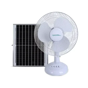 Large Wind Portable Solar Desktop Fan Quiet Battery Powered Mechanical Control Made Plastic for Household Dormitory Outdoor Use