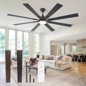 Larger 62 72 80 in Led Ceiling Fans Remote Control Led Ceiling Fans Comfortable Led Lights with Fan
