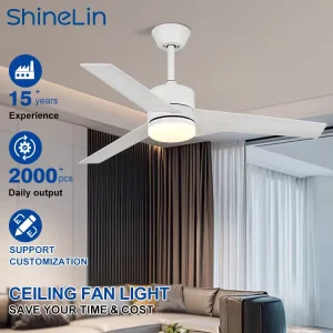 Latest Design Customizable Modern Bedroom 42 Inch Remote Control 3 Color Temperature Adjustable Smart Led Ceiling Fan Light