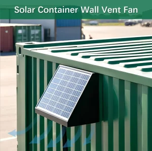 Latest Off Grid Solar Powered Stainless Steel Exhaust Fan 12” Wall Mounted Heat Air Extractor for Mobile Container House Home