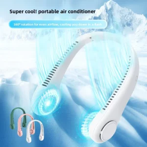 Lazy Neck-Hanging Portable USB-Charged Mini Fan Wearable Outdoor Neck-Mounted 4-Speed Low Noise 5W