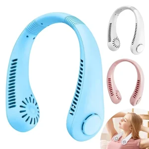 Lazy Person Essential X5 Portable Wearable Neck Fan 3 Wind Speeds 600mAh Rechargeable Soft Silicone Neckband Bladeless Turbo Fan