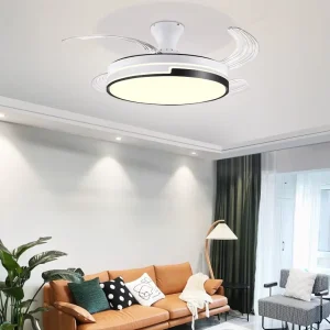 Led 42 Inches Ceiling Fans With Light Modern Smart Control Dc Motor High Quality Simple Hotel Crystal