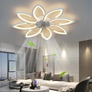 Led Ceiling Fan Light Modern Minimalist Simple Dining Room Remote Control with Fan for Bedroom