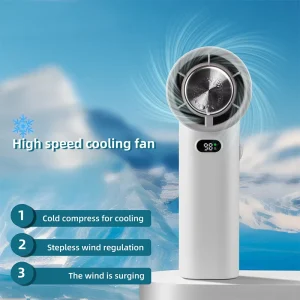 Led Digital Display Portable 3600mAh Mini USB Hand Turbo Fan High speed Big Wind Strength Cold Cooling Fan for Car Home Outdoor