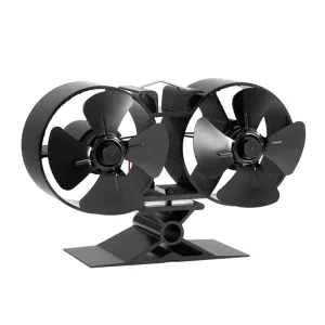 Liank Outdoor Camping Heater Heat Powered Double Stove Fan Wood Burning Fireplace Twin Motors 8 Blades Exhaust Ecofan