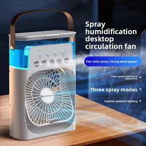 Lift Air Cooler Five Hole Room Smart Spray Mist Fan Humidifier DC powered Plastic Water cooling Indoor Outdoor 2 in 1