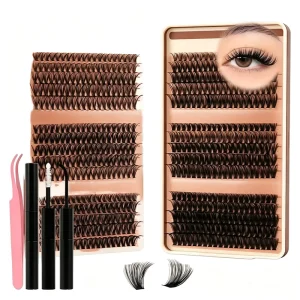 Light Soft Comfortable Hot Melt Individual Segment Fans DIY Self Application Lash Extension Makeup Full Set Cluster Eyelashes