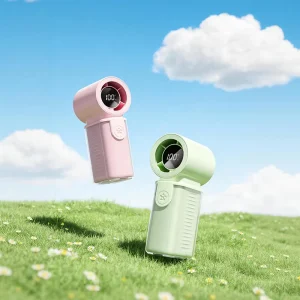 Lightweight High speed Portable Fan LED Digital Display Outdoor Travel Turbo Fan 3000mAh Mini Handheld Rechargeable Fan