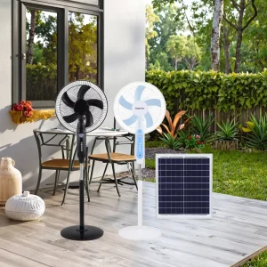 Lithium Battery 15W Monocrystalline Silicon Solar Electric 16 inch Rechargeable Plastic Fan Portable Low Noise Outdoor Household
