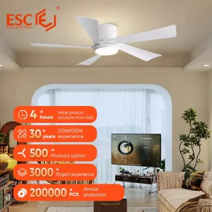 Living Room Chandeliers Ceiling Fan Dc Motor Flush Mount 52 Inch Ceiling Fans for Home with Remote
