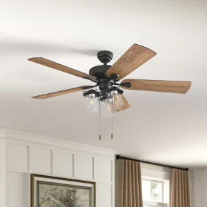 Living Room and Dining Room 52 Inch Modern Led Ceiling Fans with Led Light Remote Control