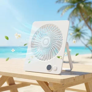 Logo Customized 2000mah Ultrathin High Capacity Table Fan Large Wind Low Noise Outdoor Desktop Fan Camping Fan for Office