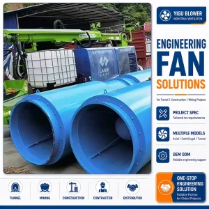 Long Distance Ventilation Direct Drive Variable Speed Blower Fans for Tunnel Construction